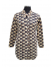 Women Long coat Dark Brown Jacquard design